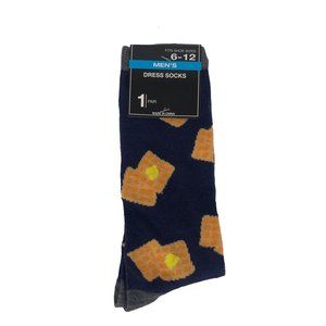 Waffles w/ Butter Men's Blue Crew Socks Fun Novelty Stranger Things Horror Punk